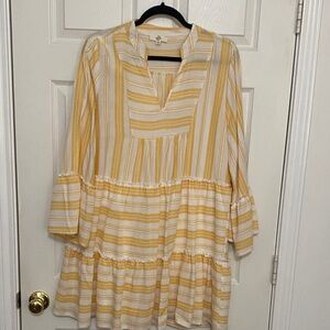 Entro Mustard and Cream Striped Blouse
